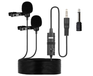 Microfono doppio lavalier per smartphone
